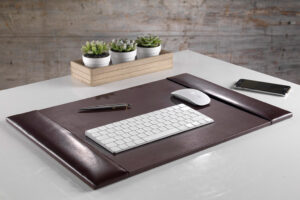 Dark Brown Leather Desk Pad or Blotter