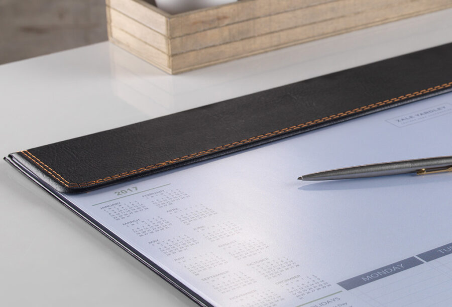 Leather Calendar Desk Pad And Weekly Planner Foldover Zale Yardley